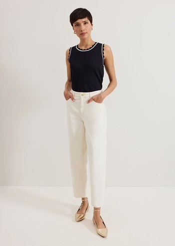 Phase Eight Sophia Barrel Trousers Cream USA | 3609821-GP